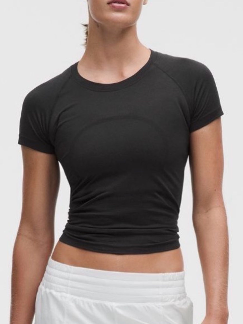lululemon athletica Swiftly Tech Black Short-Sleeve Fitted Athletic Top size 0